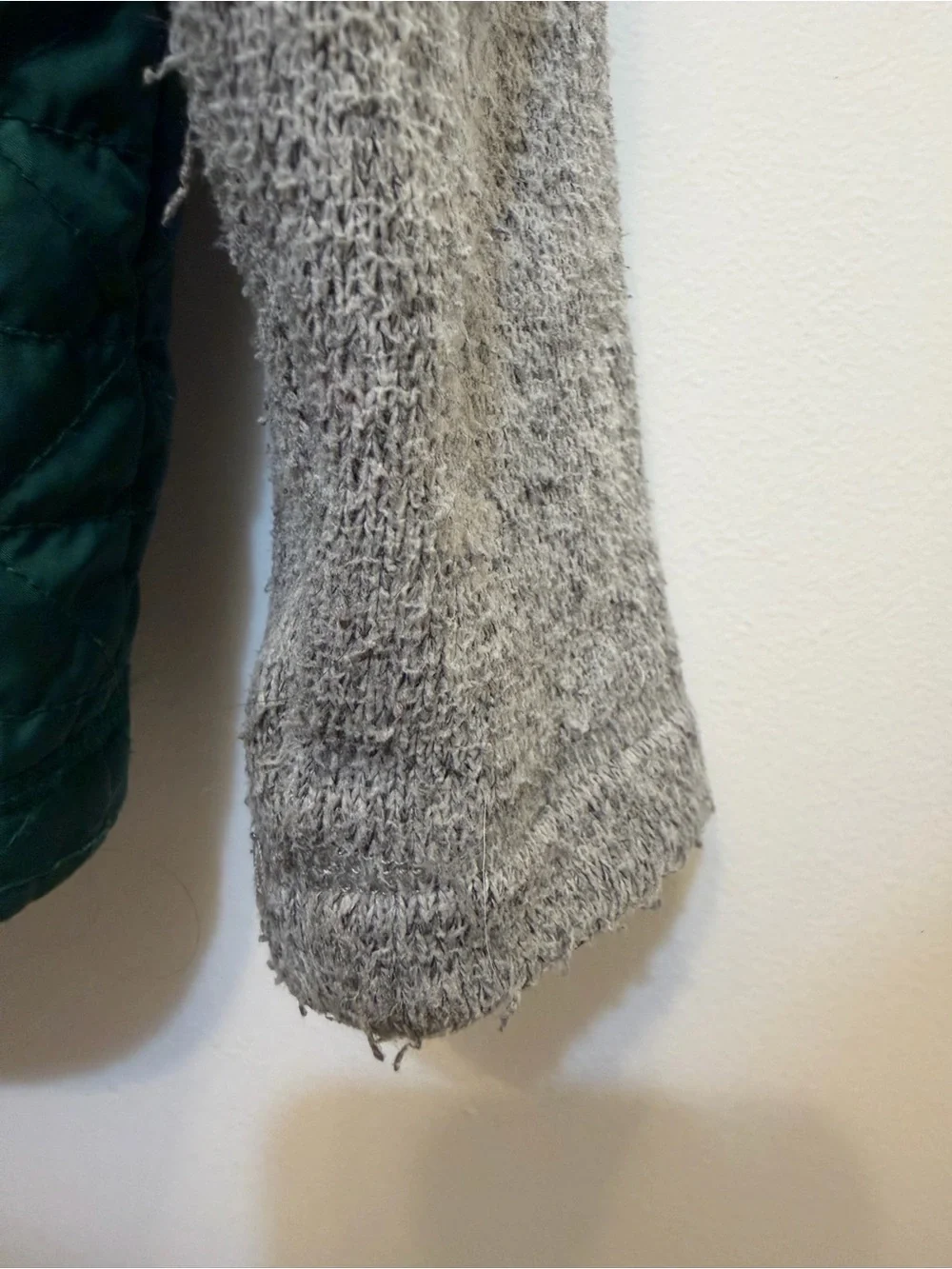 The North Face - Green Body with Heather Gray Sleeves Hooded